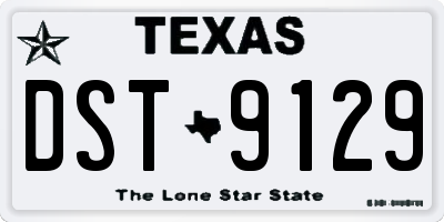 TX license plate DST9129