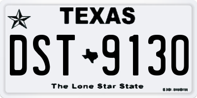 TX license plate DST9130