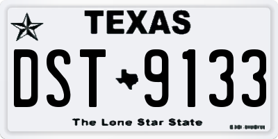 TX license plate DST9133