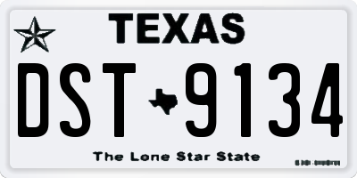 TX license plate DST9134