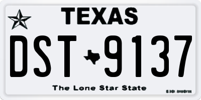 TX license plate DST9137