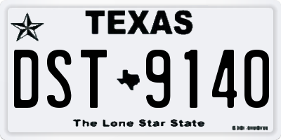 TX license plate DST9140