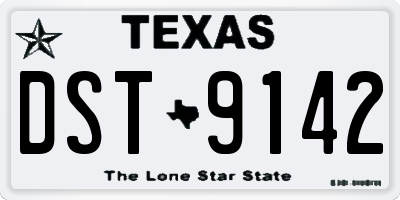 TX license plate DST9142