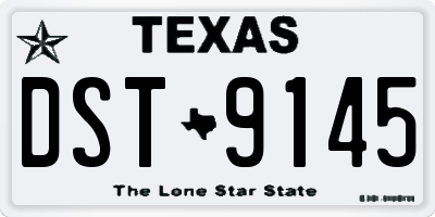 TX license plate DST9145