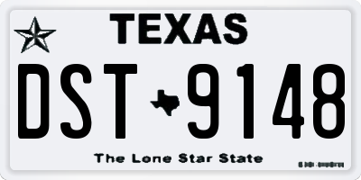 TX license plate DST9148