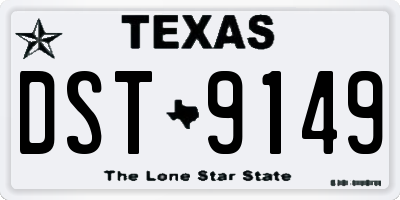 TX license plate DST9149