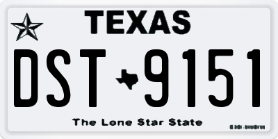 TX license plate DST9151