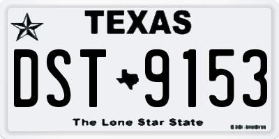 TX license plate DST9153