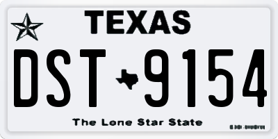 TX license plate DST9154
