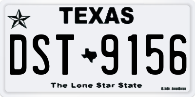 TX license plate DST9156