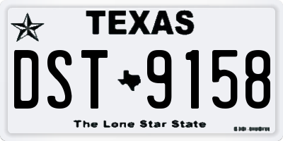 TX license plate DST9158
