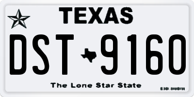 TX license plate DST9160