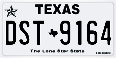 TX license plate DST9164