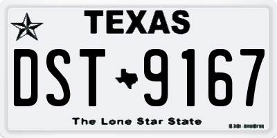 TX license plate DST9167