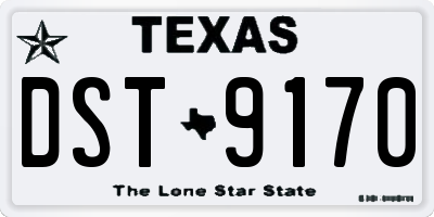 TX license plate DST9170