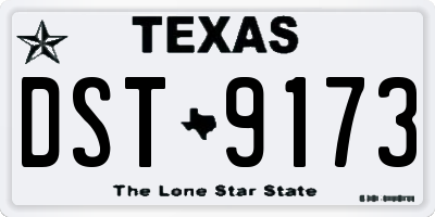 TX license plate DST9173