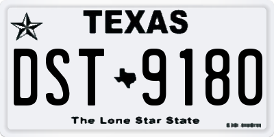 TX license plate DST9180