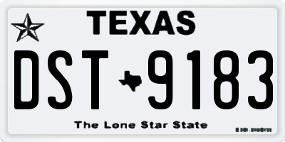 TX license plate DST9183