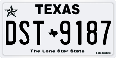 TX license plate DST9187