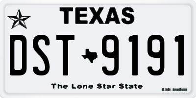 TX license plate DST9191