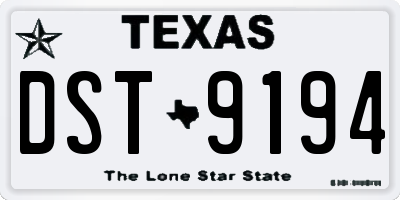 TX license plate DST9194