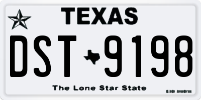 TX license plate DST9198