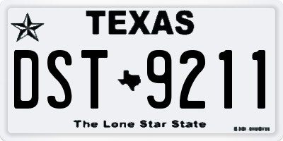 TX license plate DST9211