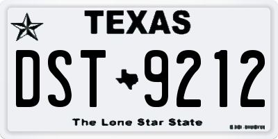 TX license plate DST9212