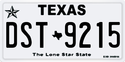 TX license plate DST9215