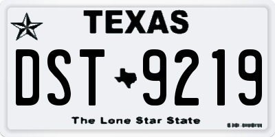 TX license plate DST9219