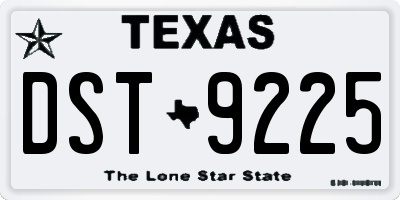 TX license plate DST9225