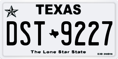 TX license plate DST9227