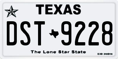 TX license plate DST9228