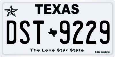 TX license plate DST9229