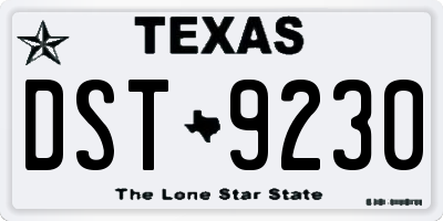 TX license plate DST9230