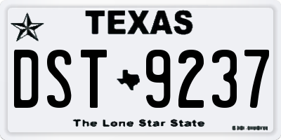 TX license plate DST9237