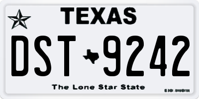 TX license plate DST9242
