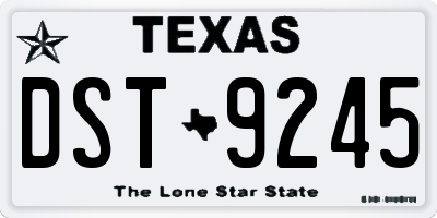 TX license plate DST9245