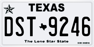 TX license plate DST9246