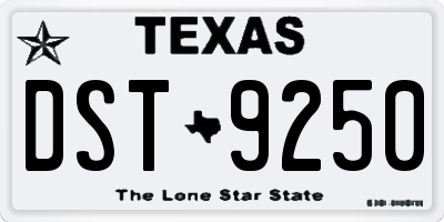 TX license plate DST9250