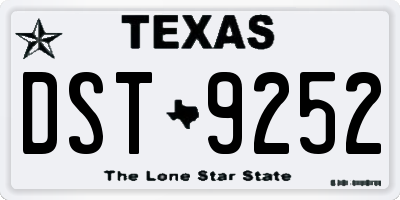 TX license plate DST9252