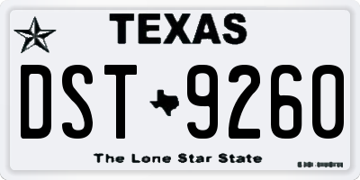 TX license plate DST9260