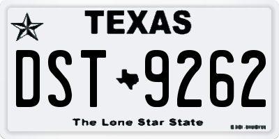 TX license plate DST9262