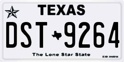 TX license plate DST9264