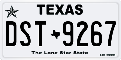TX license plate DST9267