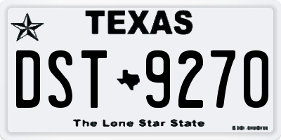 TX license plate DST9270
