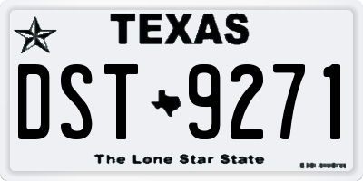 TX license plate DST9271