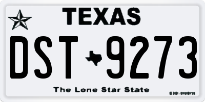 TX license plate DST9273
