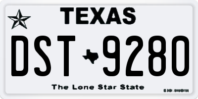 TX license plate DST9280
