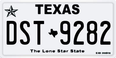 TX license plate DST9282